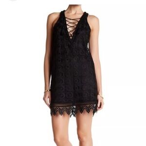 Lovers + Friends Black Lace Crochet Dress Size S